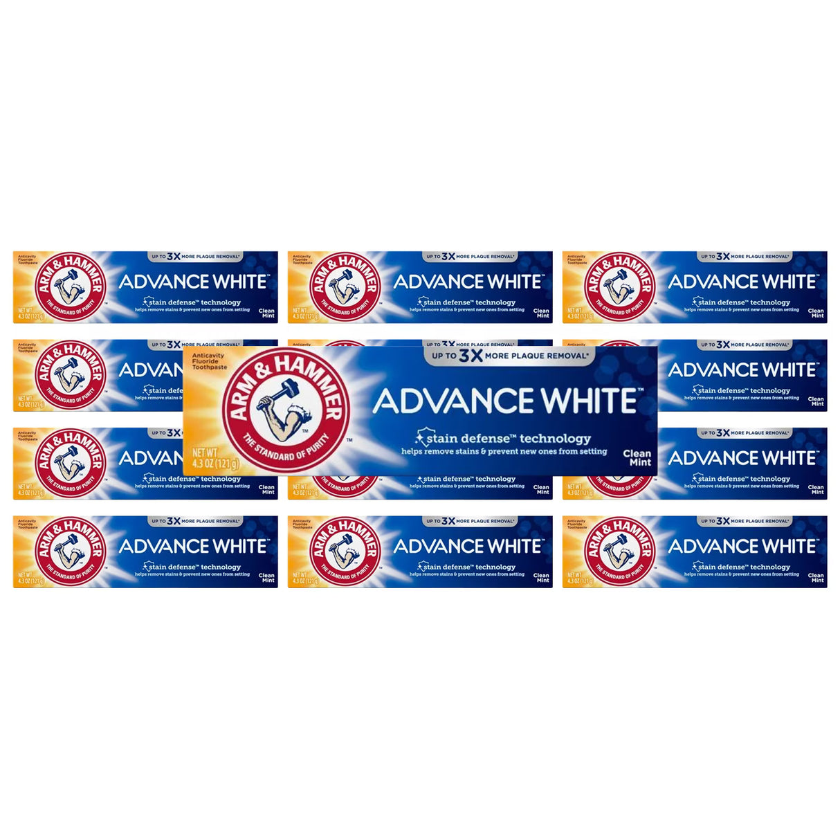 Arm & Hammer Advance White Toothpaste, Clean Mint, 4.3 oz - 12 Pack