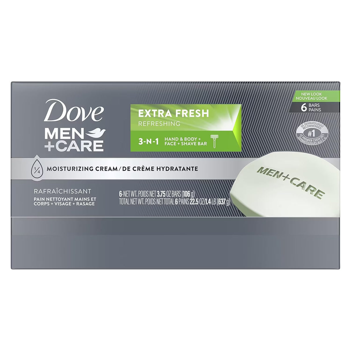 Dove Men Care Extra Fresh Bar Cleanser 6 Ct – 12 Pack (72 ct)