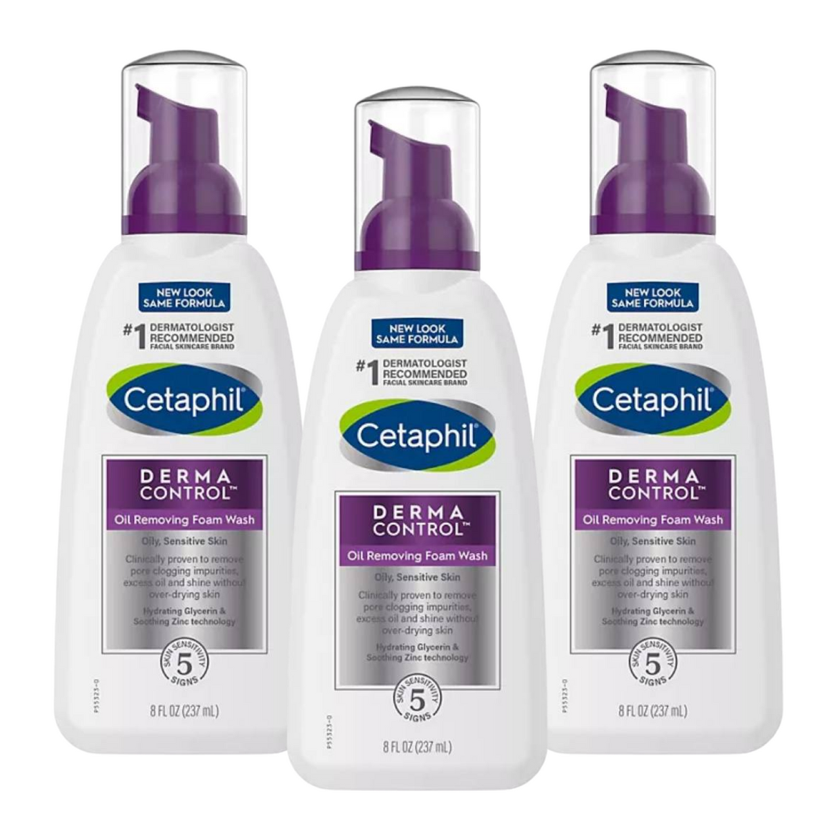 Cetaphil - Pro DermaControl Oil Removing Foam Wash - 8 Oz - 3 Pack