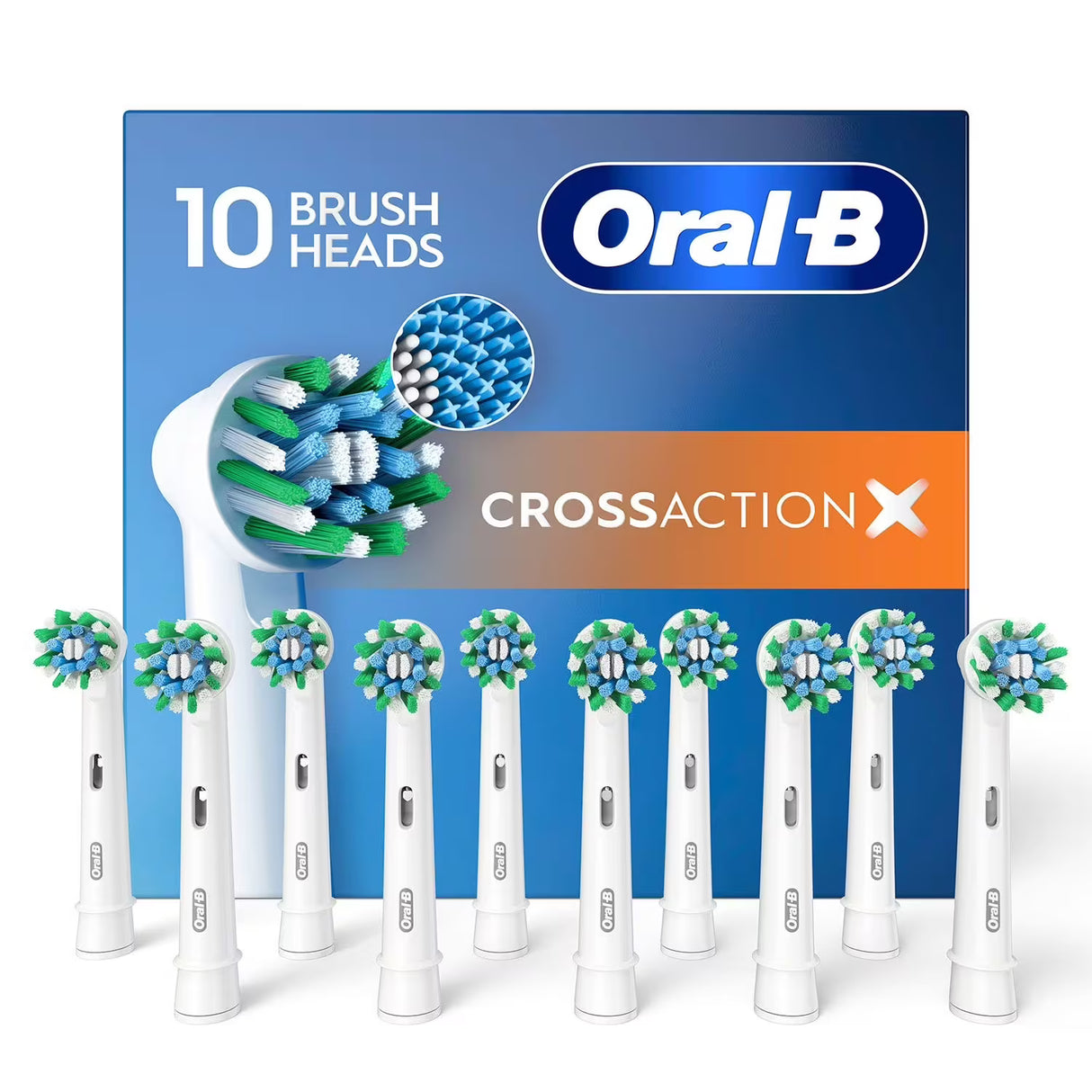 Oral-B CrossAction X Replacement Brush Heads, 10 Ct