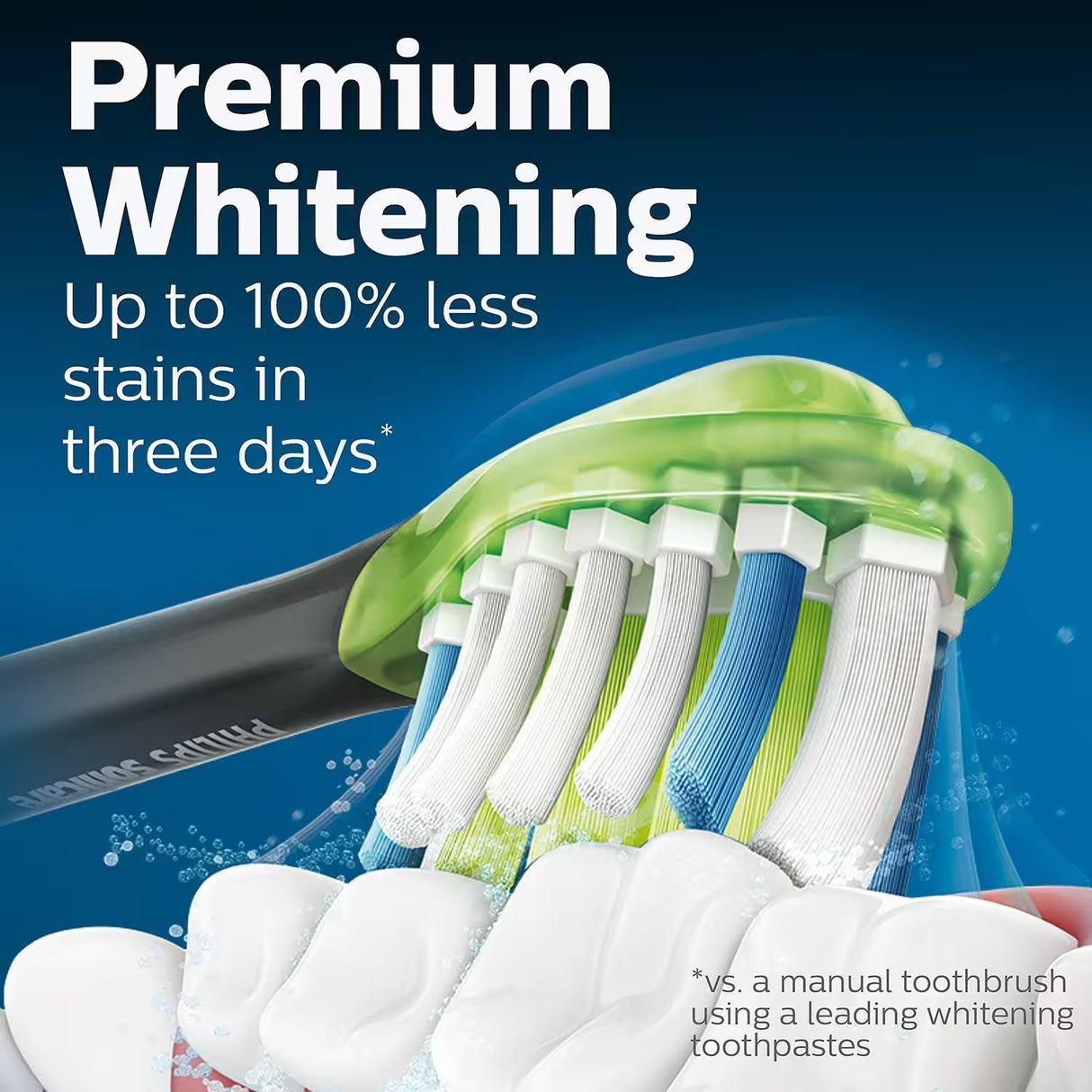 Philips Sonicare Premium Whitening Replacement Brush Heads, Black, 8 Ct