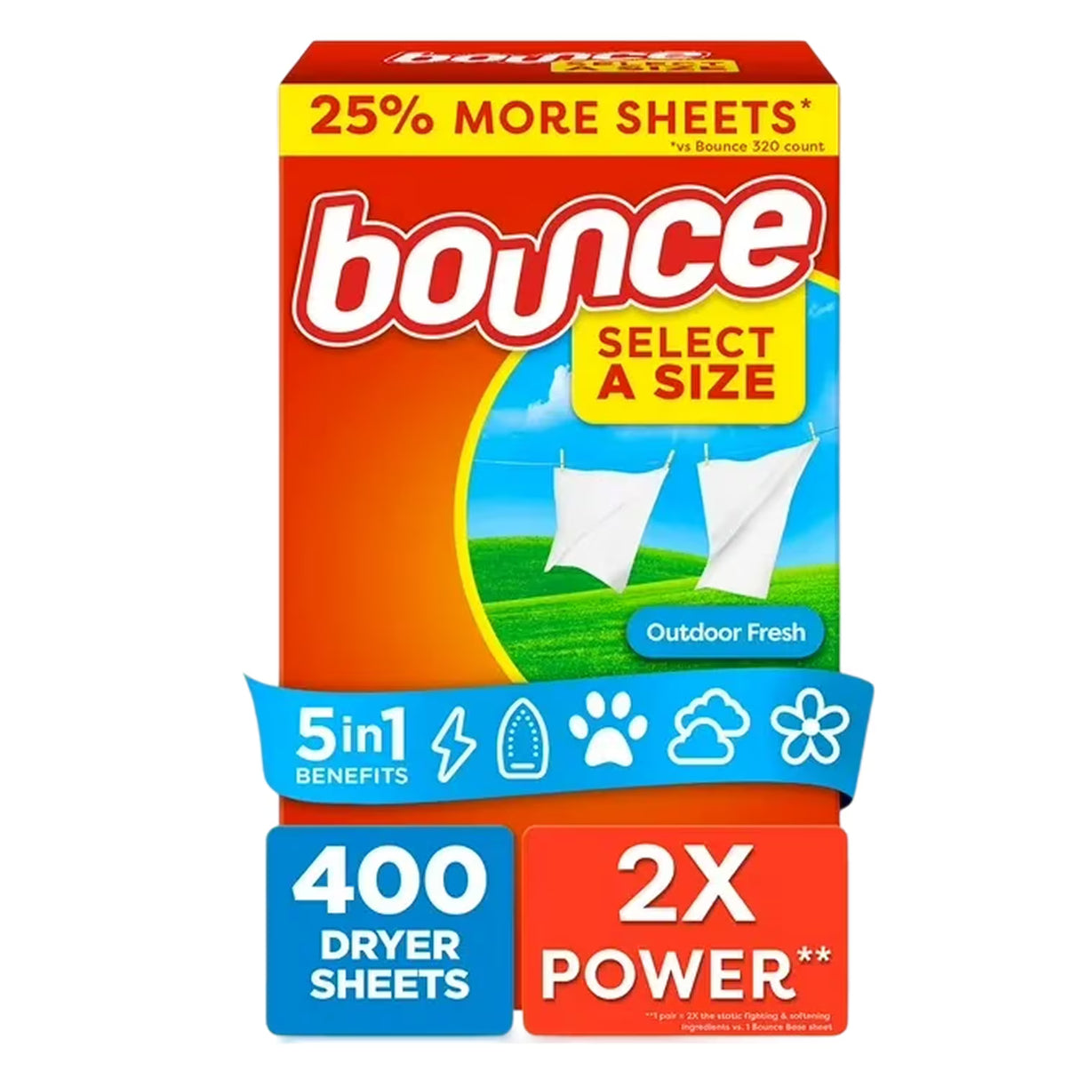 Bounce Fabric Softener Dryer Sheet Outdoor Fresh - 320 ct - 5 Pack