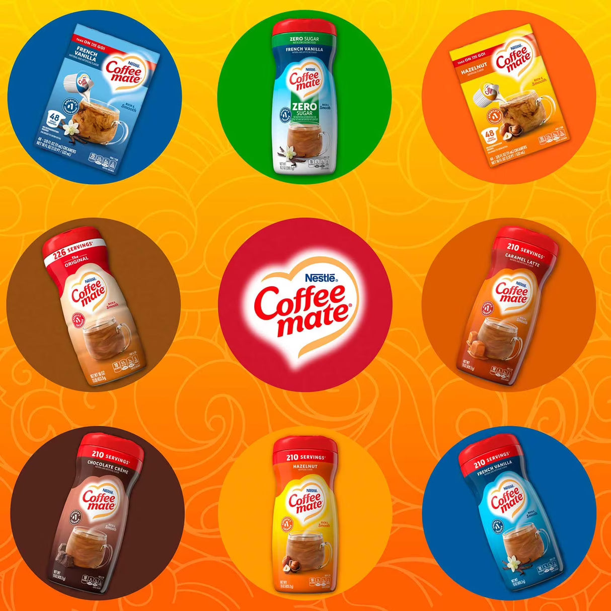 Coffee-mate Creamer, Hazelnut, 180 ct