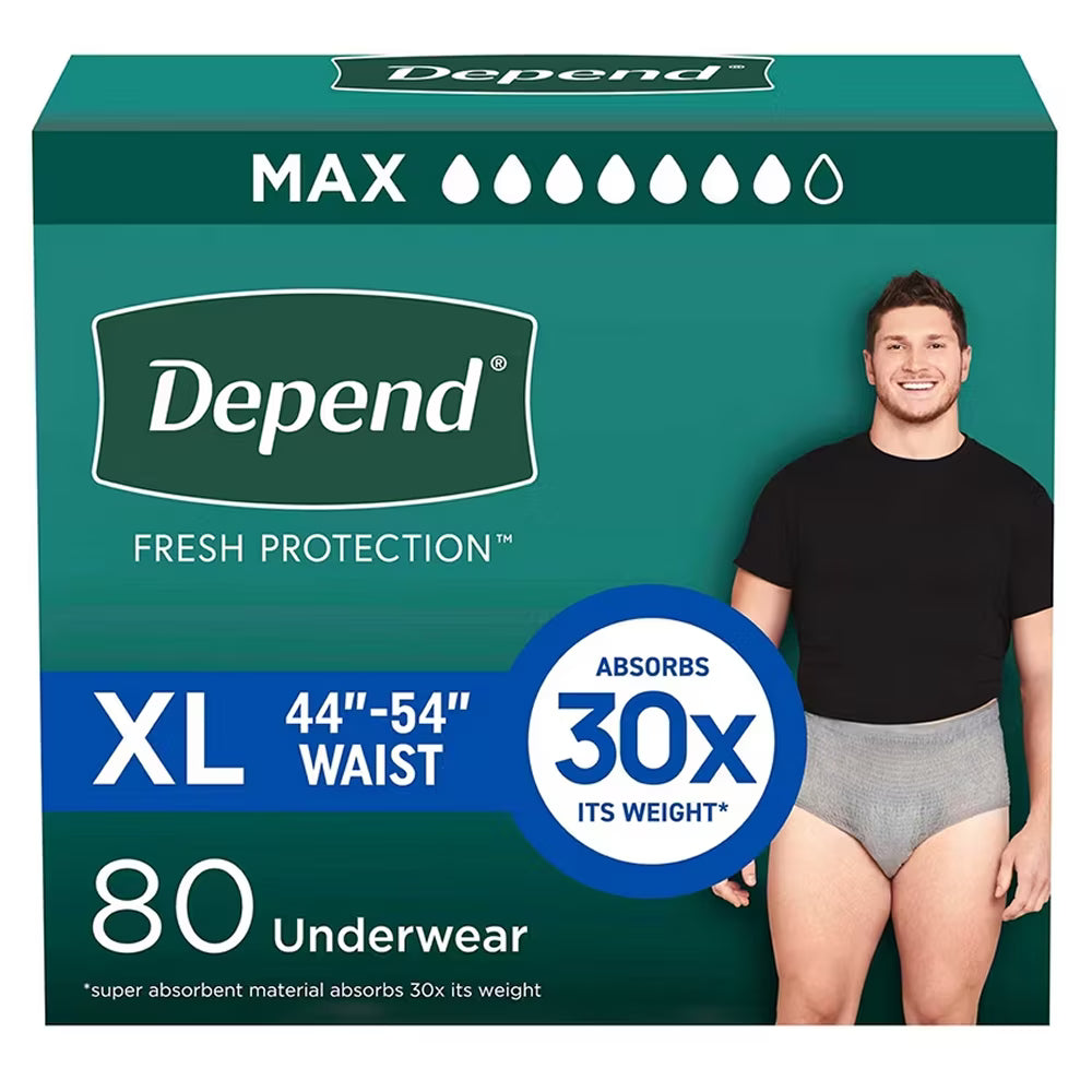 Depend Fresh Protection Adult Incontinence Underwear for Men, Size XL - 80 Ct