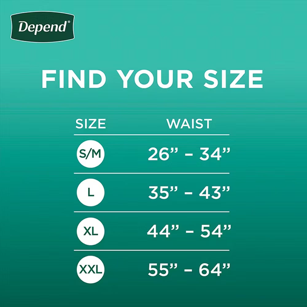 Depend Fresh Protection Adult Incontinence Underwear for Men, Size XL - 80 Ct