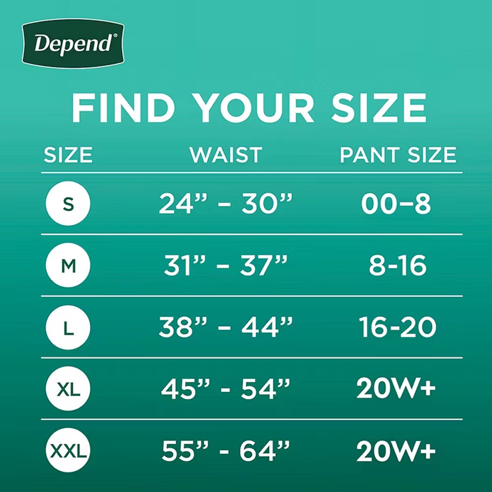 Depend Fresh Protection Adult Incontinence & Postpartum Bladder Leak Underwear for Women, Size L - 84 Ct