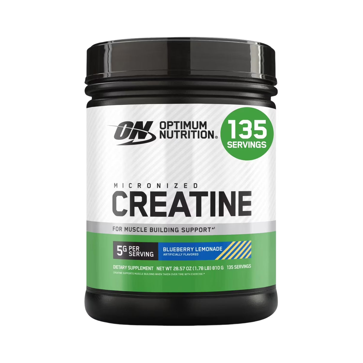Optimum Nutrition Micronized Creatine Monohydrate Powder, Blueberry Lemonade 1.78 lb - 6 Pack