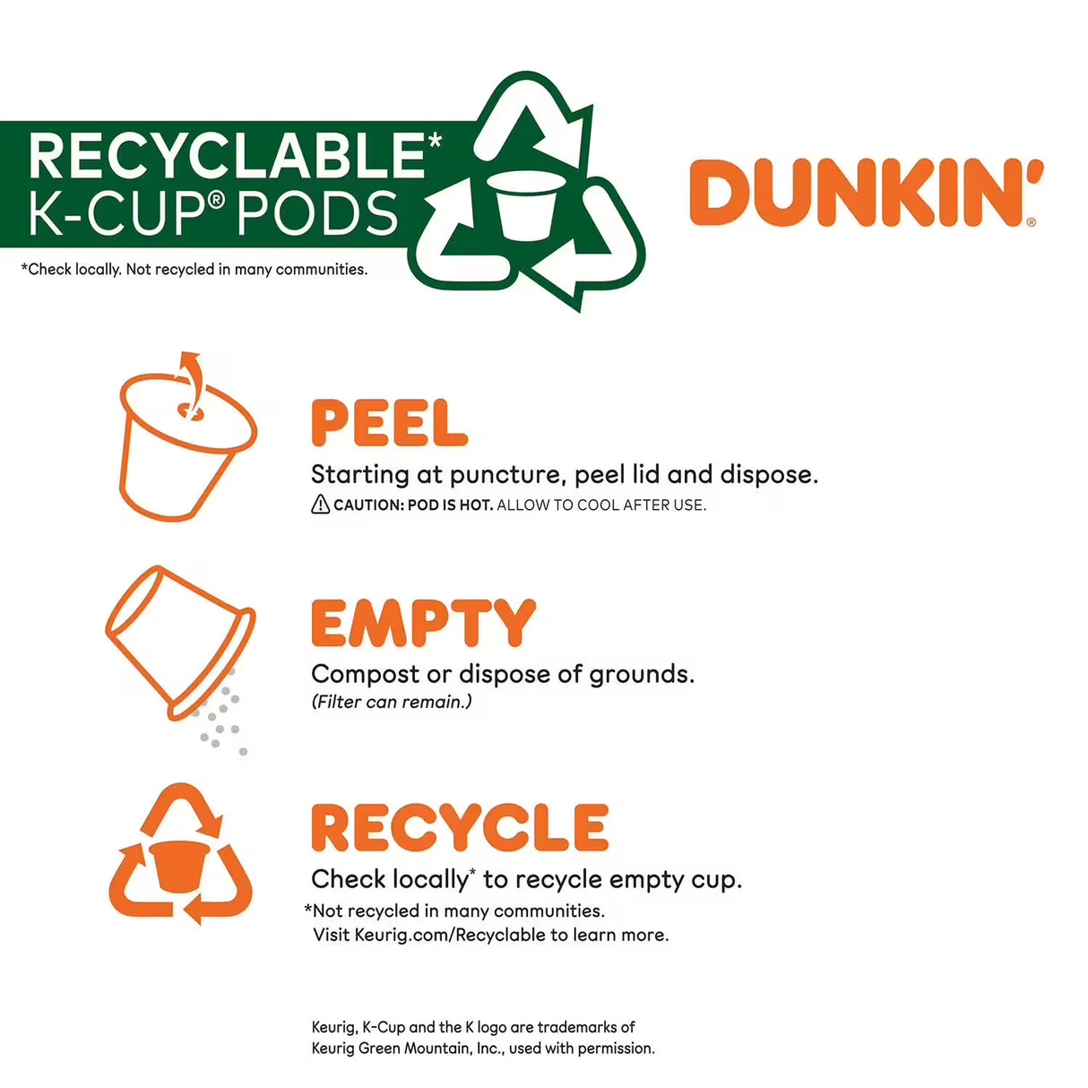 Dunkin' Donuts Medium Roast K-Cup Coffee Pods, Original Blend, 72 ct.