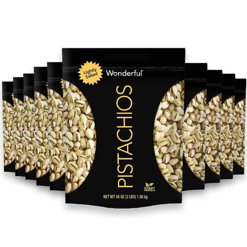 Wonderful Lightly Salted Pistachios - 48 Oz - 10 Pack