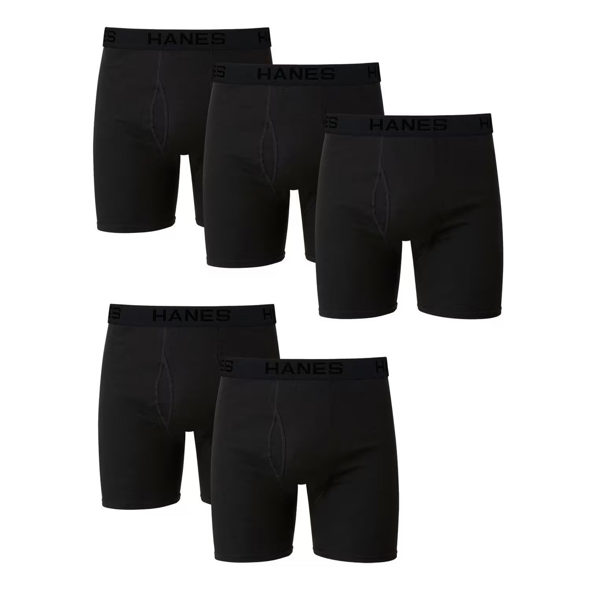 Hanes Men's 5-Pack Best Boxer Brief, Size M - Black Pack