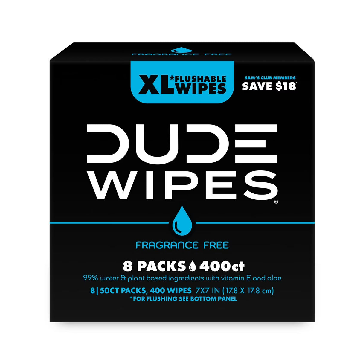 DUDE Wipes XL Flushable Wipes Fragrance Free, 8 ct - 400 Wipes