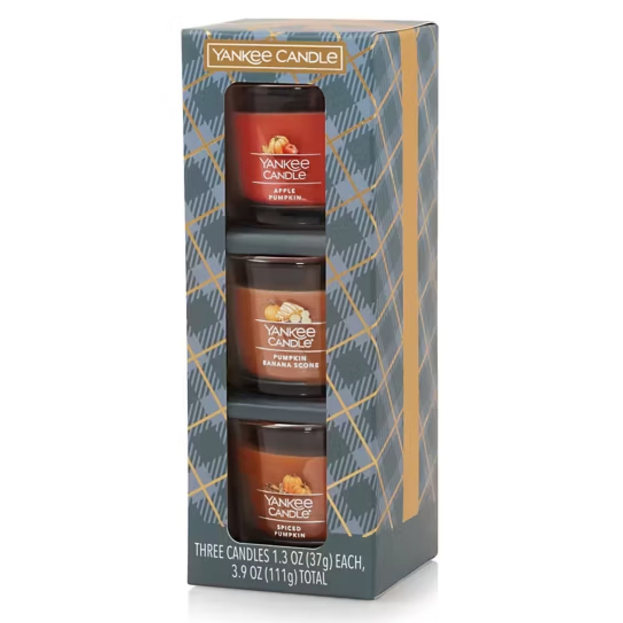 Candle Minis Gift Set Autumn Wreath Pumpkin Banana Scone Spiced Pumpkin 1.3 oz - 3 Ct
