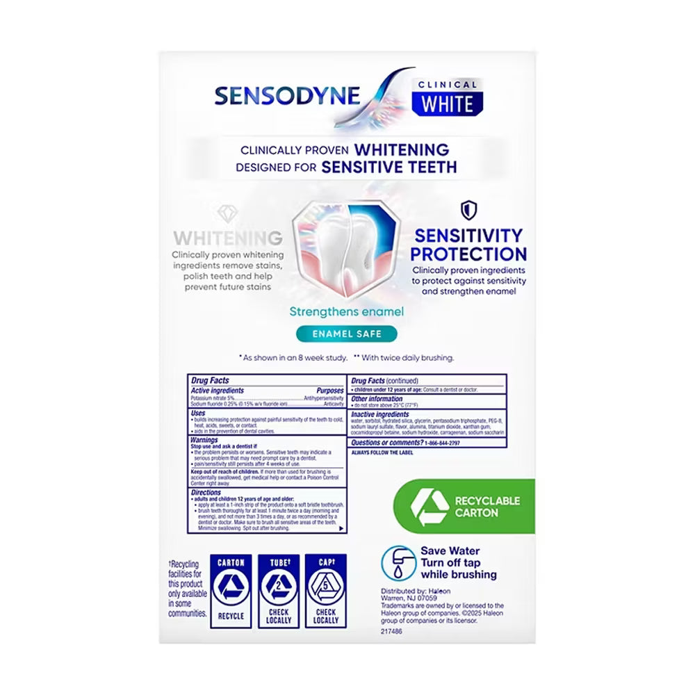 Sensodyne Clinical White Toothpaste, 5.5 Oz - 3 Pack
