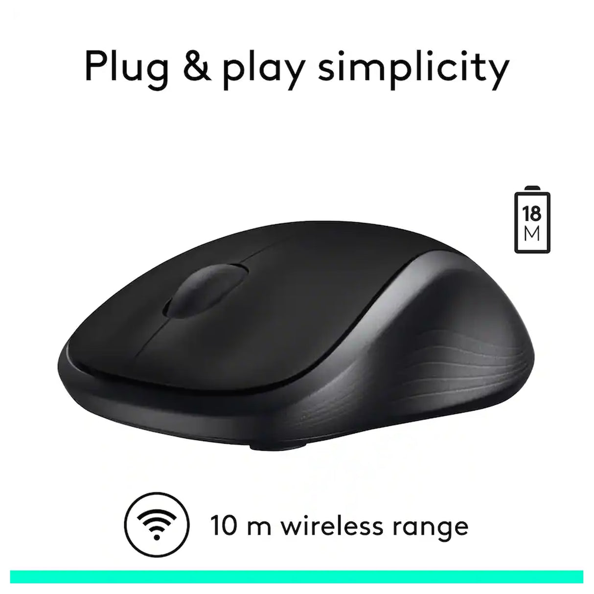 Logitech M310 Wireless Mouse, Black