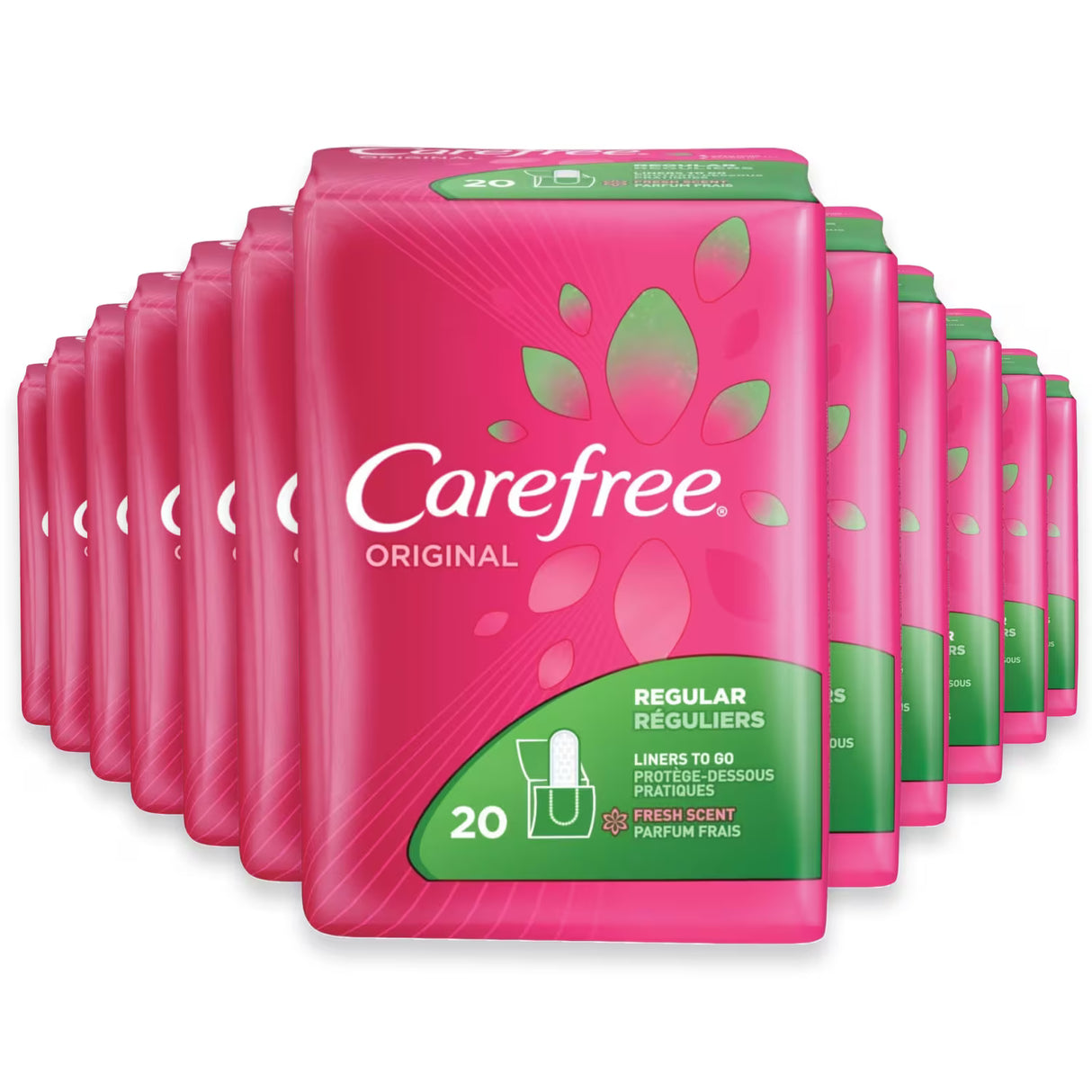 Carefree Pantiliners Regular Fresh Scent, 20 Ct – 18 Pack