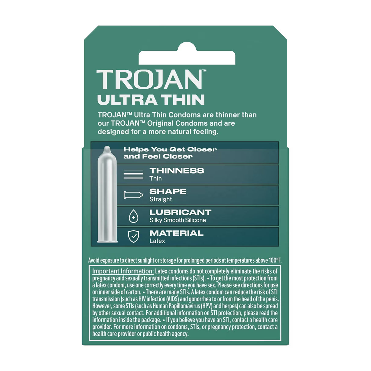 Trojan Lubricated Condoms, Ultra Thin, 3 Ct - 48 Pack