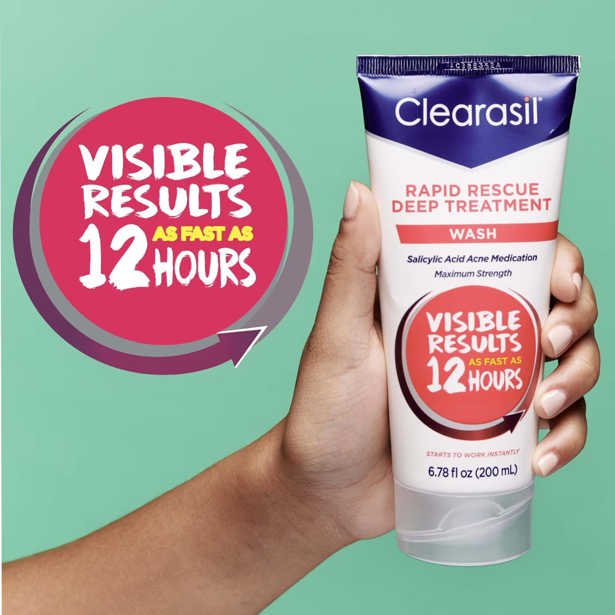 Clearasil Ultra Rapid Action Face Wash, 6.78 oz - 12 Pack