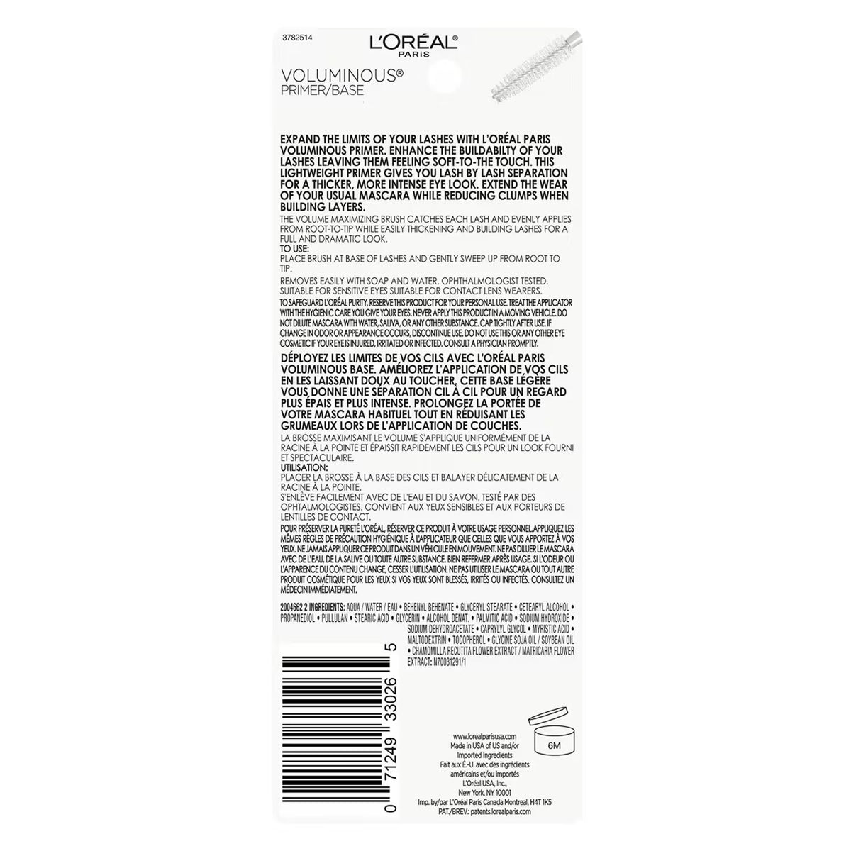 L'Oréal Voluminous Original Lash Primer - 72 Pack