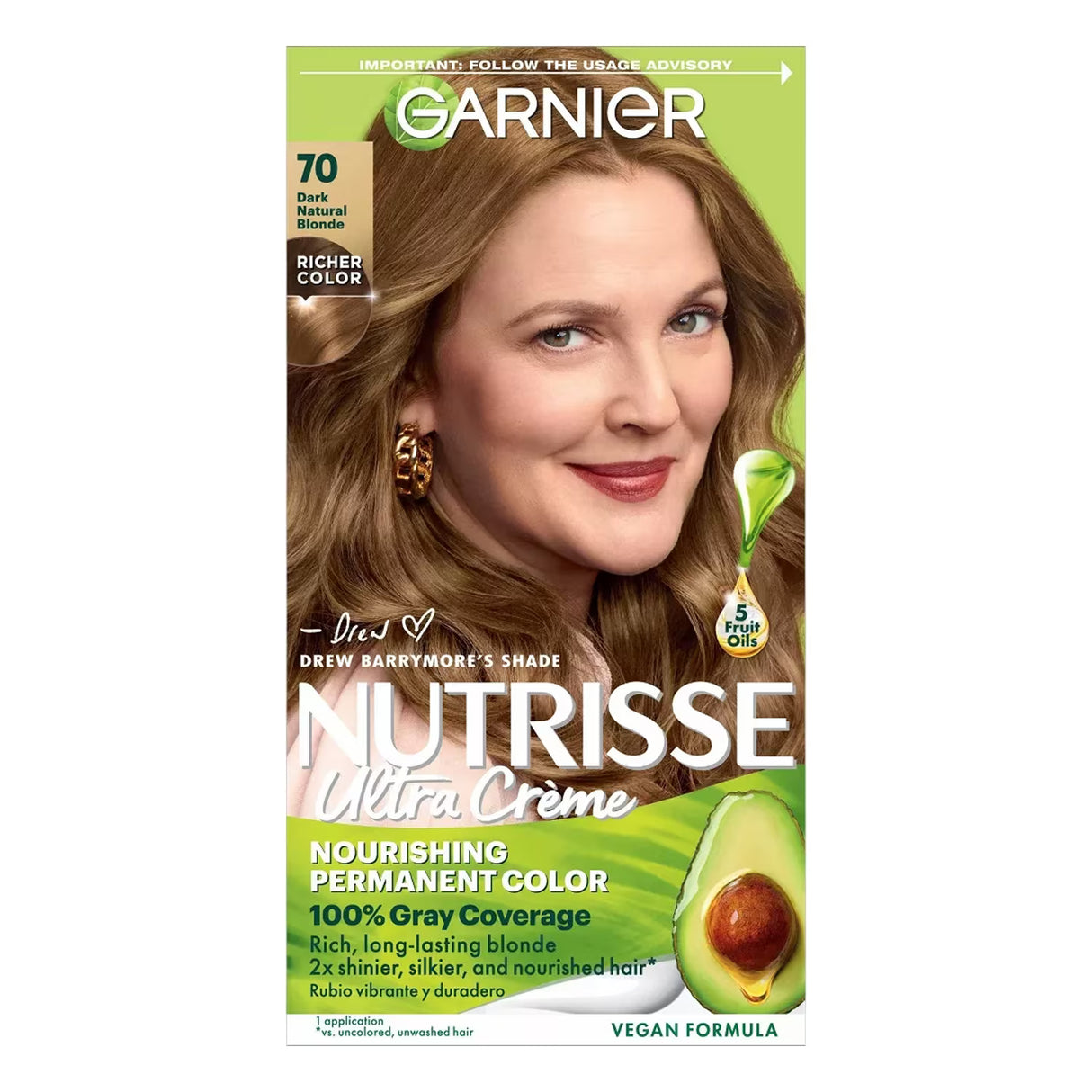 Garnier Nutrisse Ultra Crème Permanent Hair Color Kit, #70 Dark Natural Blonde - 12 Pack