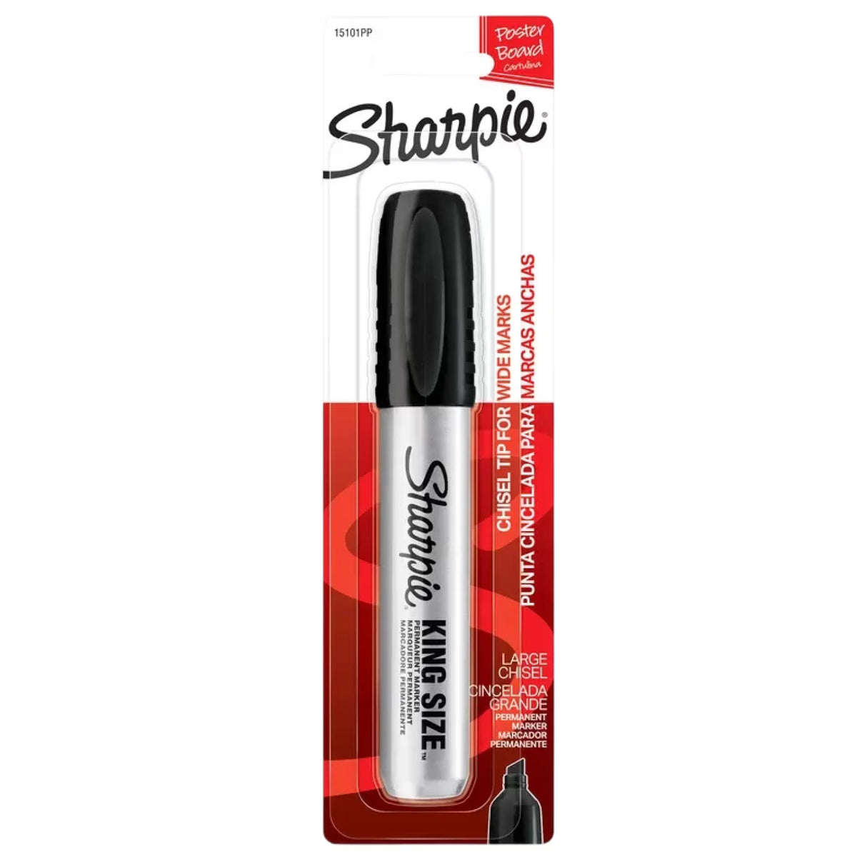 Sharpie - Permanent Marker Chisel Tip Black Durable Aluminum Barrel Carded - 144 Pack