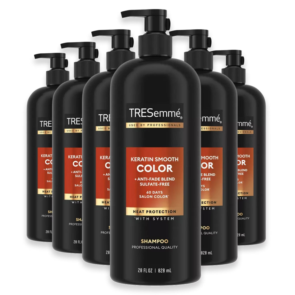 TRESemmé Cruelty-Free Keratin Smooth Color Shampoo – 28 oz – 6 Pack