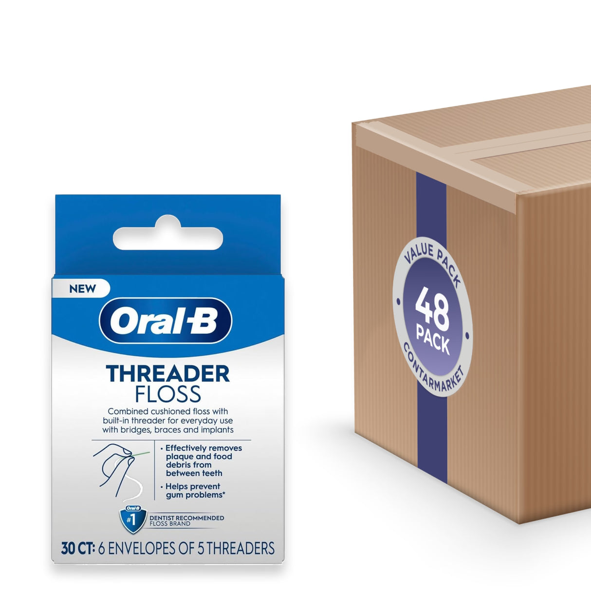 Oral-B Glide Threader Floss - 30ct - 48 Pack