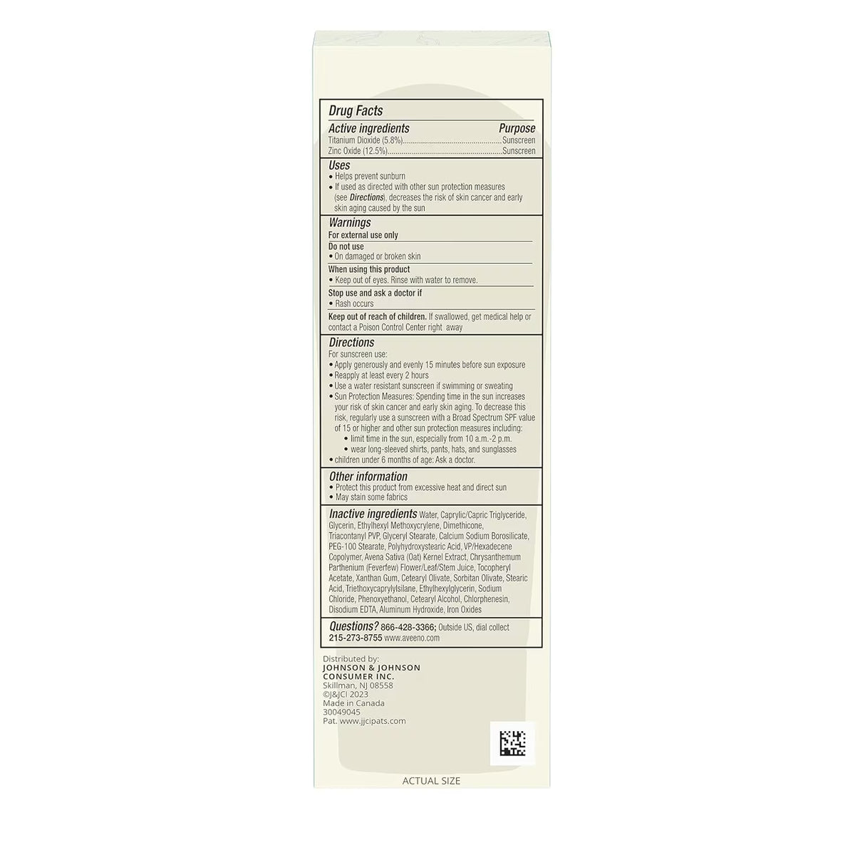 Aveeno Calm + Restore Daily Moisturizing Mineral Sunscreen SPF 30, 1.7 fl oz - 12 Pack
