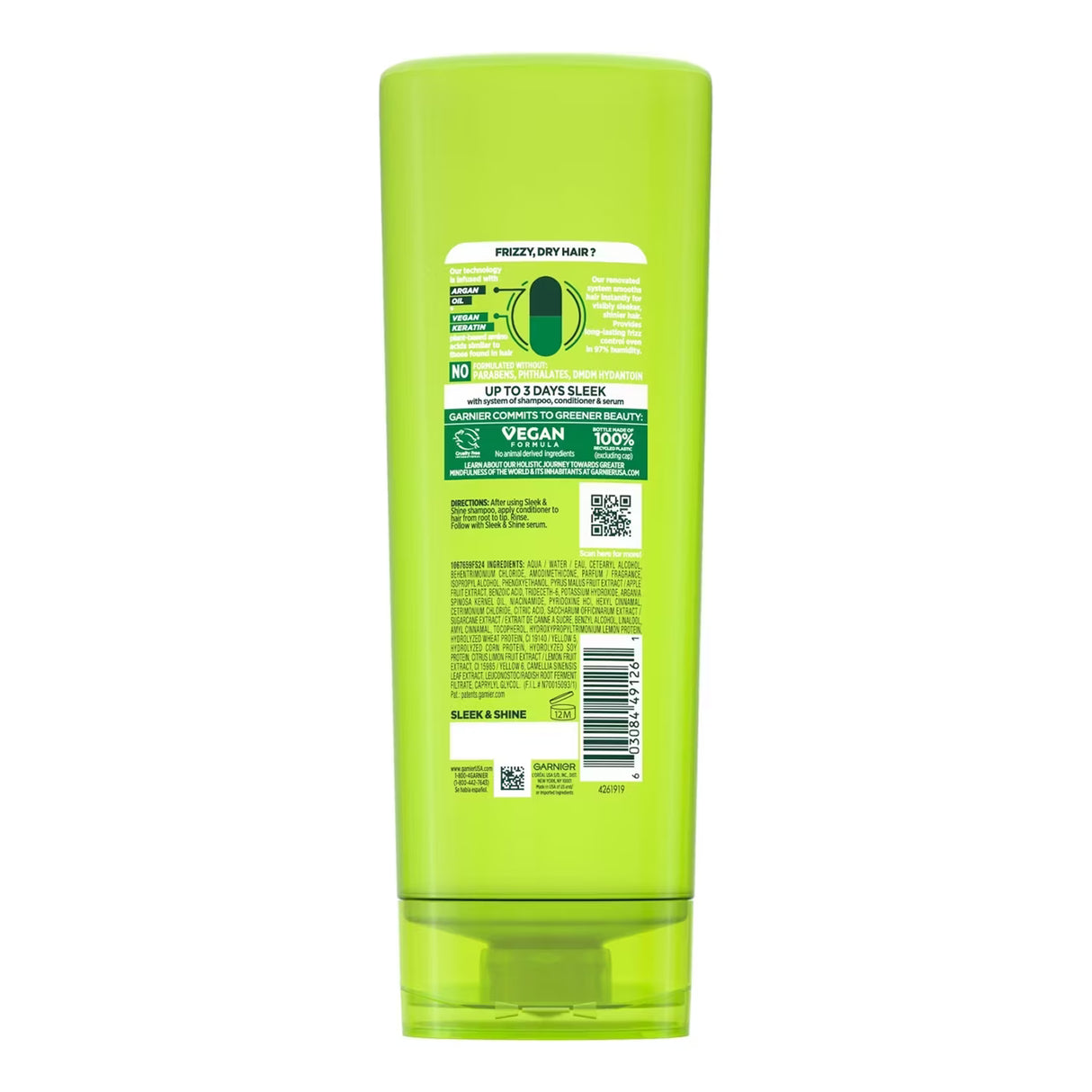 Garnier Fructis Sleek and Shine Conditioner Anti Frizz Smoothing - 12 oz - 6 Pack