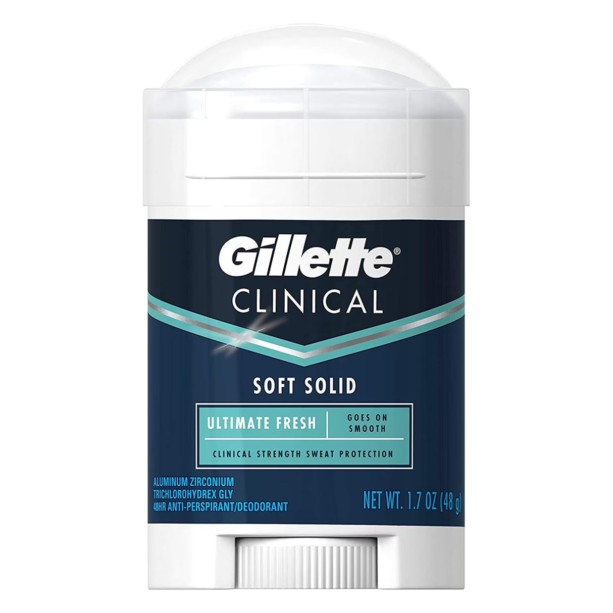 Gillette Clinical Antiperspirant Deodorant, Ultimate Fresh, Advanced Solid, 1.7 oz - 12 Pack