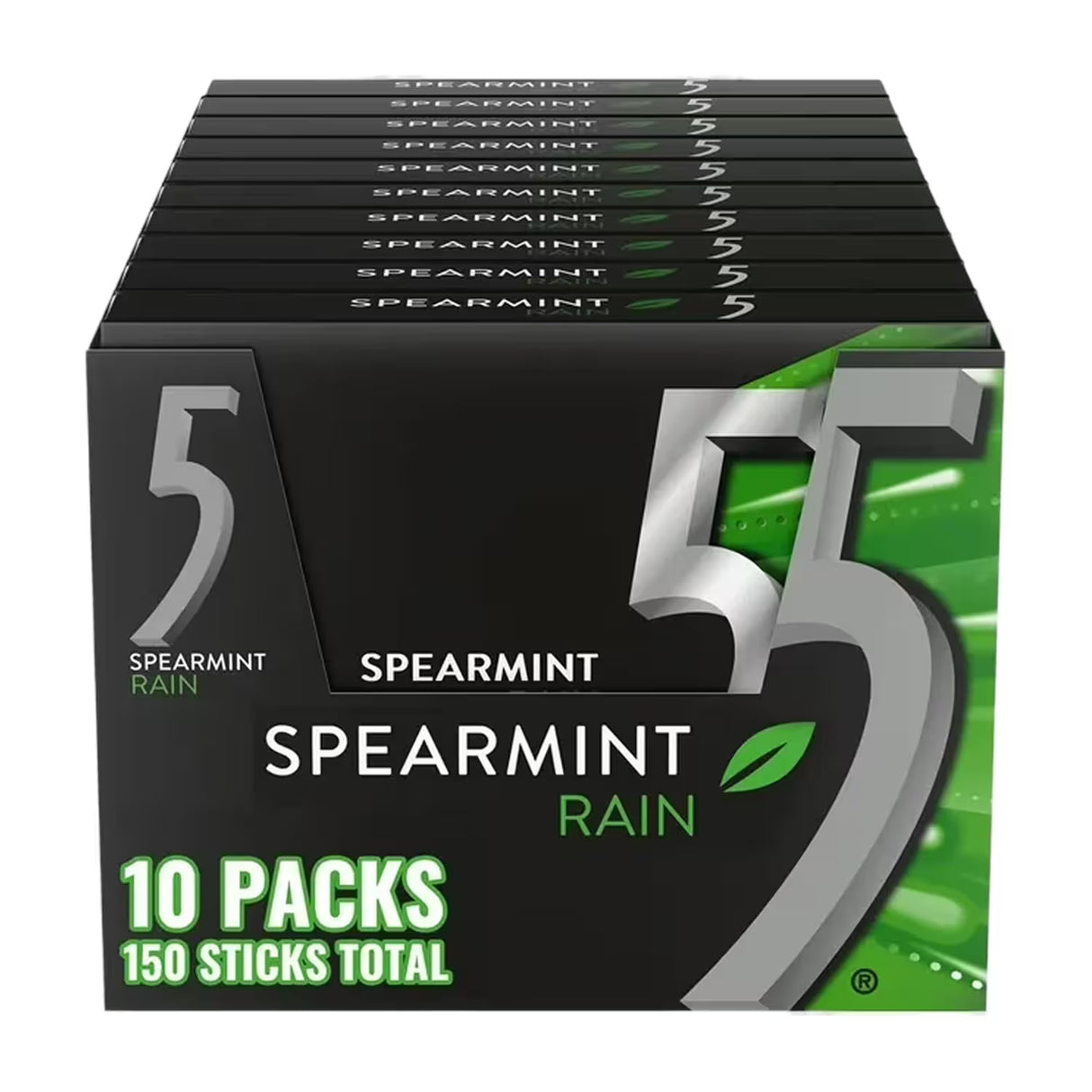 Wrigley's 5 Gum Spearmint Rain Chewing Gum – 15 Pieces – 120 Pack