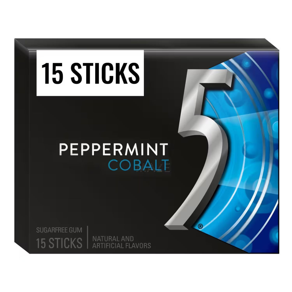 Wrigley's 5 Gum Peppermint Cobalt Chewing Gum – 15 Pieces – 120 Pack