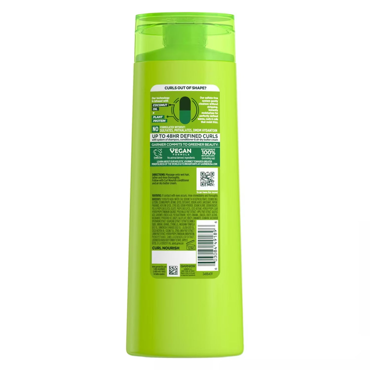 Garnier Fructis Curl Nourish Sulfate Free Shampoo 12.5 oz - 6 Pack