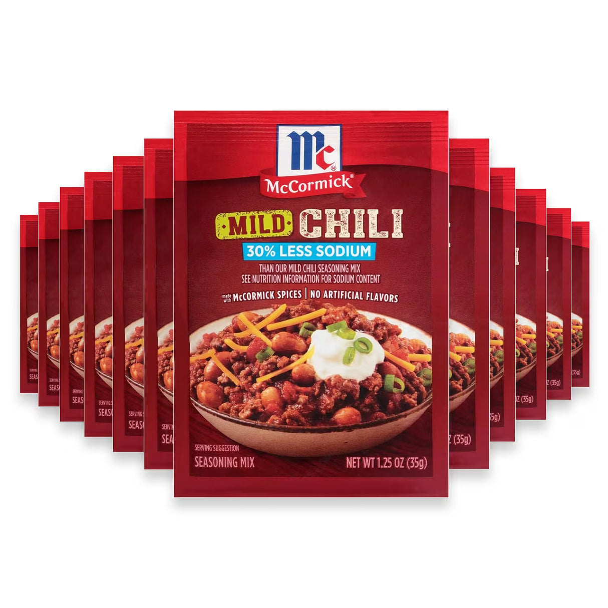 McCormick Seasoning Mix Chili, Less Sodium – 1.25 oz – 12 Pack