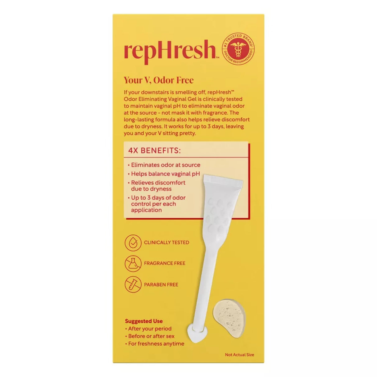 RepHresh Odor Eliminating Vaginal Gel, 4ct - 24 Pack