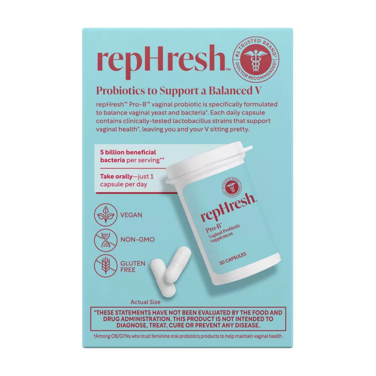 RepHresh Pro-B Probiotic Supplement, 30 Ct - 24 Pack