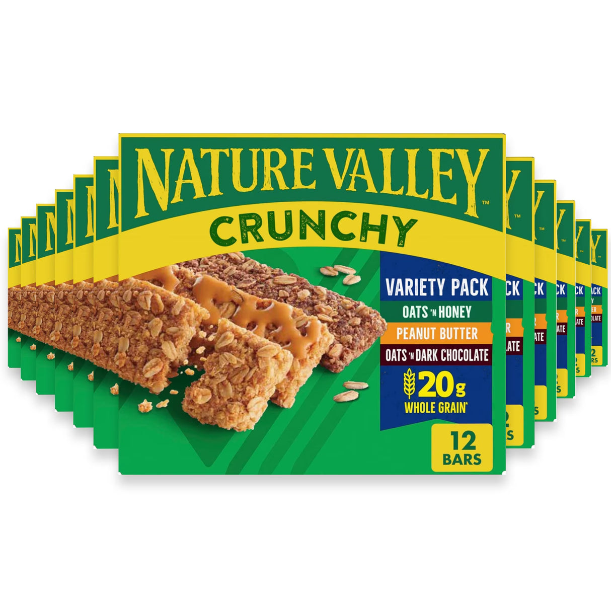 Nature Valley Crunchy Granola Bars Variety Pack 6 Two-Bar Pouches - 12 Ct - 12 Pack Case