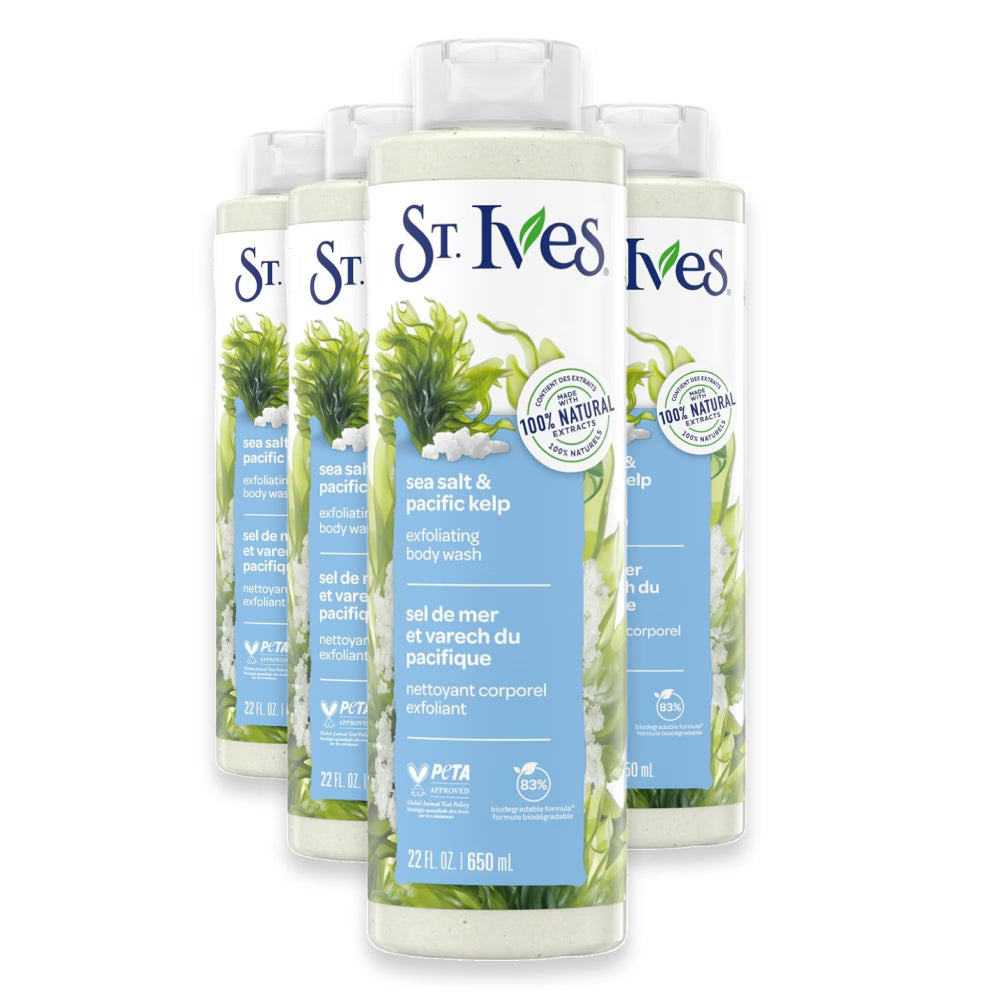 St. Ives Sea Salt Exfoliating Body Wash - 22oz - 4 Pack
