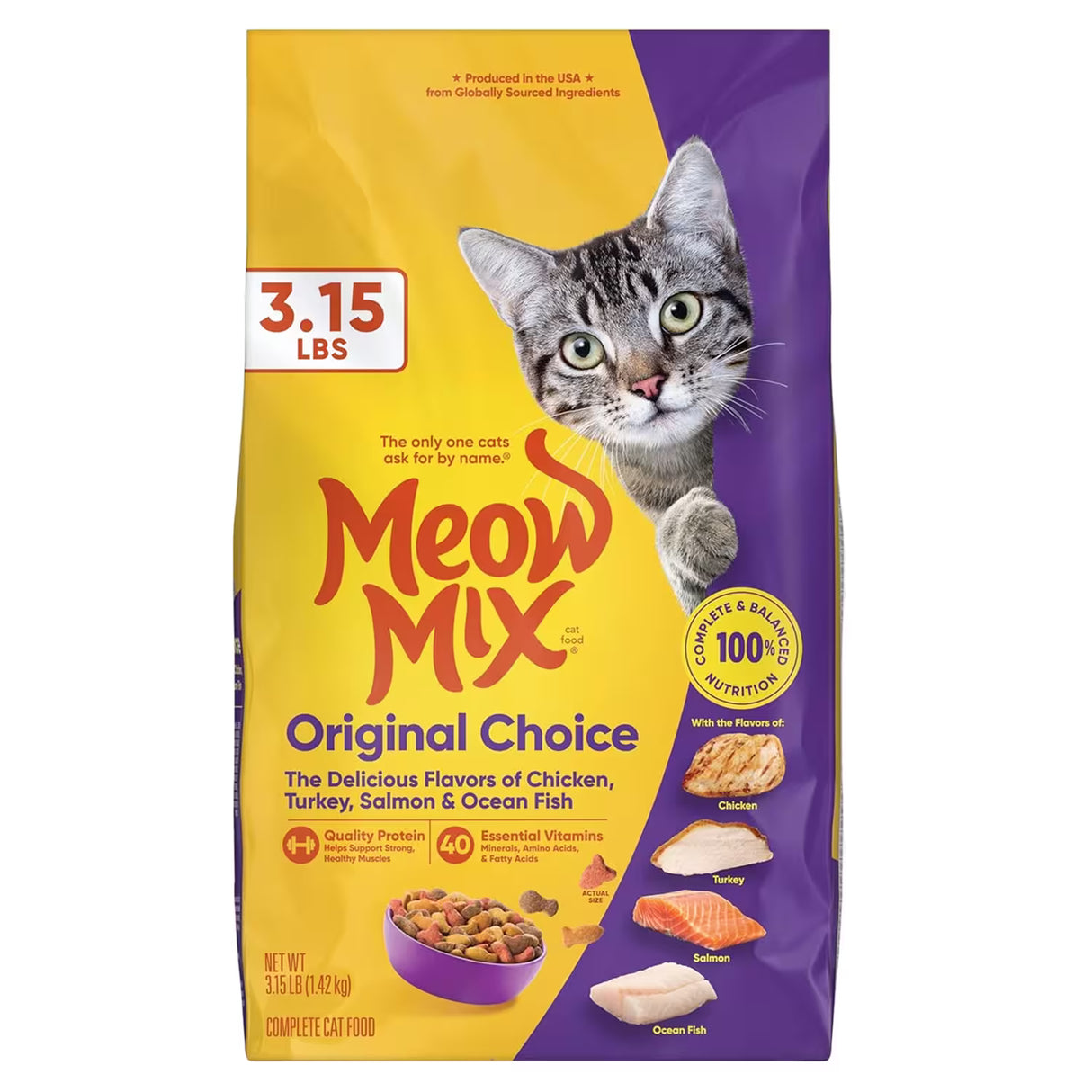 Meow Mix Original Choice Dry Cat Food – 3.15 lb – 4 Pack