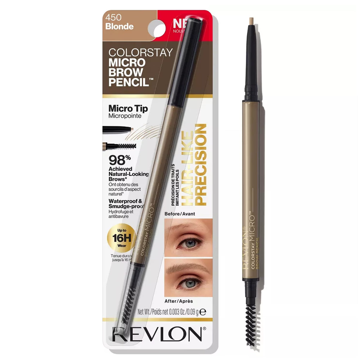 Revlon ColorStay Micro Brow Pencil, 840 Blonde, Waterproof, Up to 16Hr Wear - 72 Pack