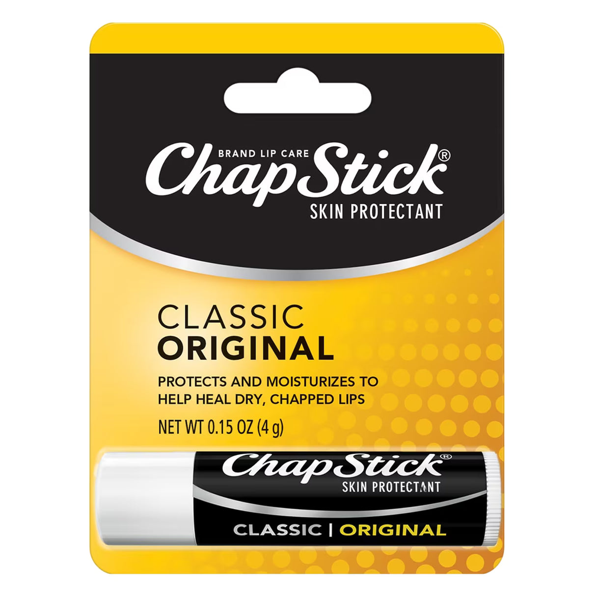 ChapStick - Classic, Regular Flavor, Skin Protectant Lip Balm Tube - 0.15 Oz - 12 Pack