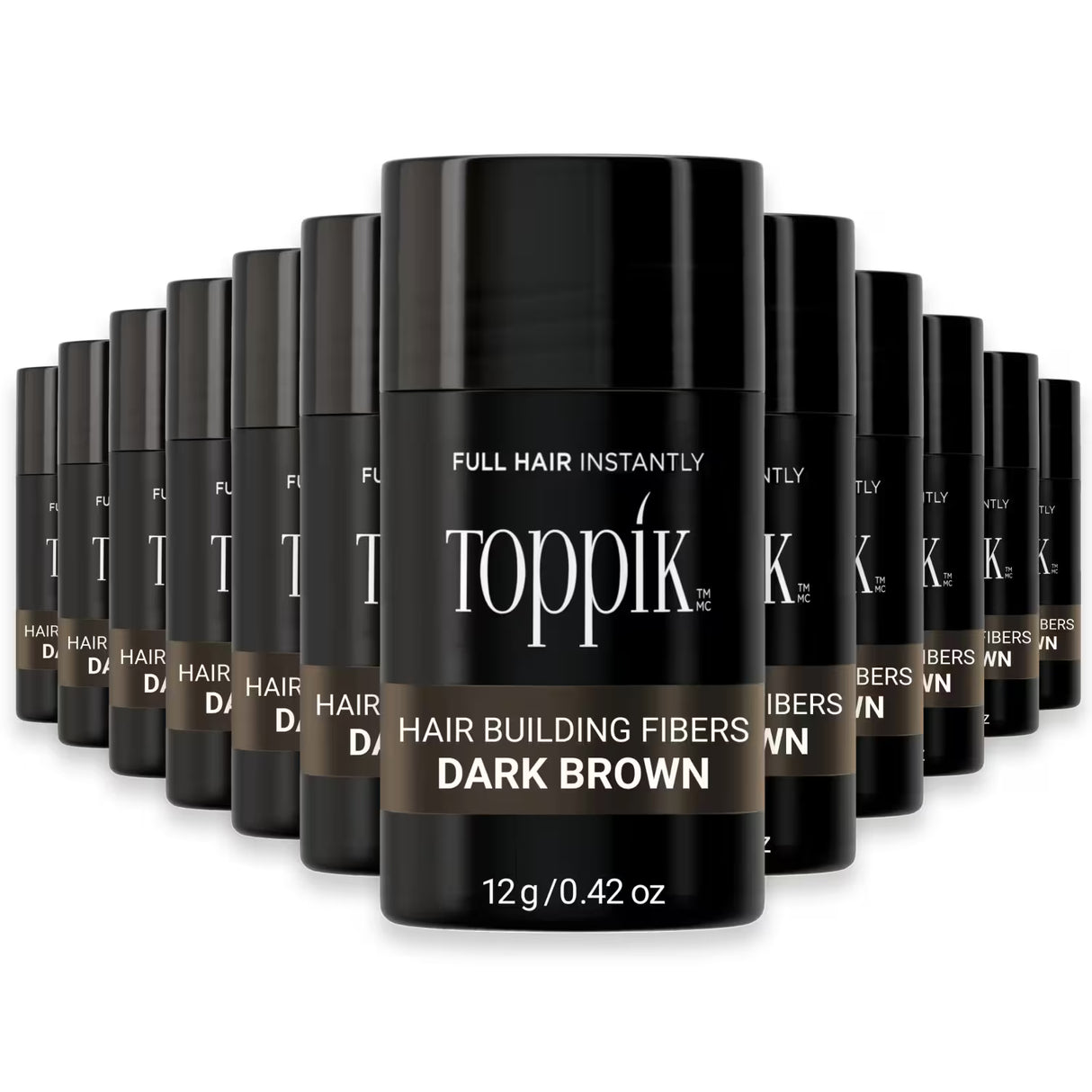Toppik Hair Building Fibers Dark Brown – 0.42 oz – 12 Pack
