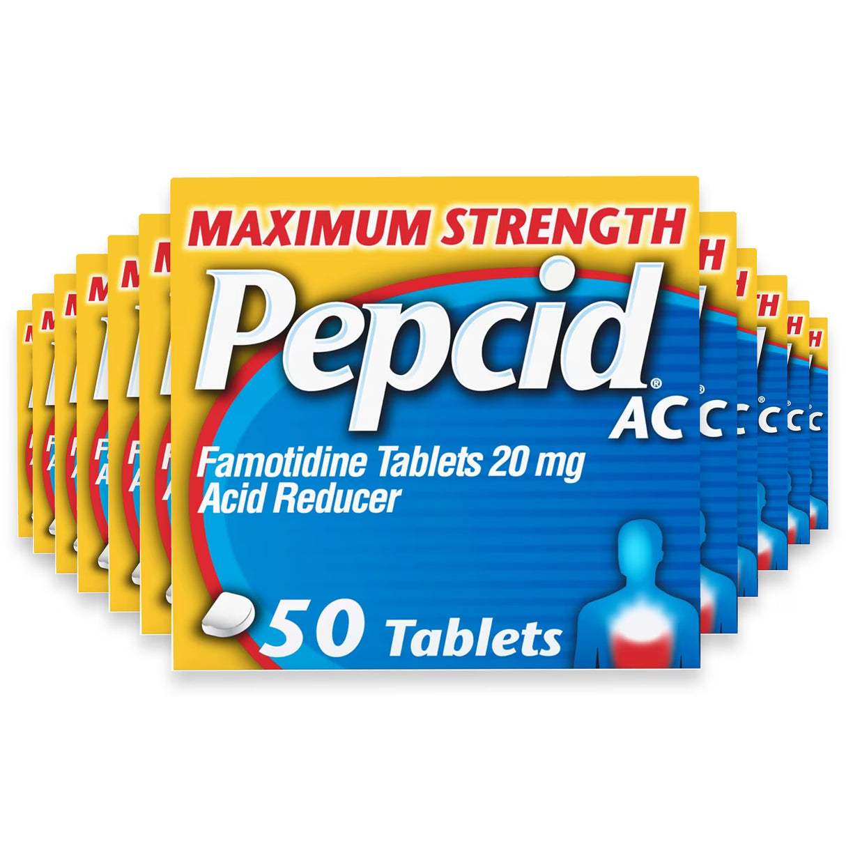 Pepcid Maximum Strength Tablets, 50 Ct - 24 Pack