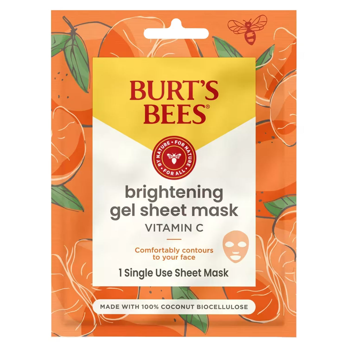 Burt's Bees Brightening Biocellulose Gel Face Mask – Single Use – 48 Pack