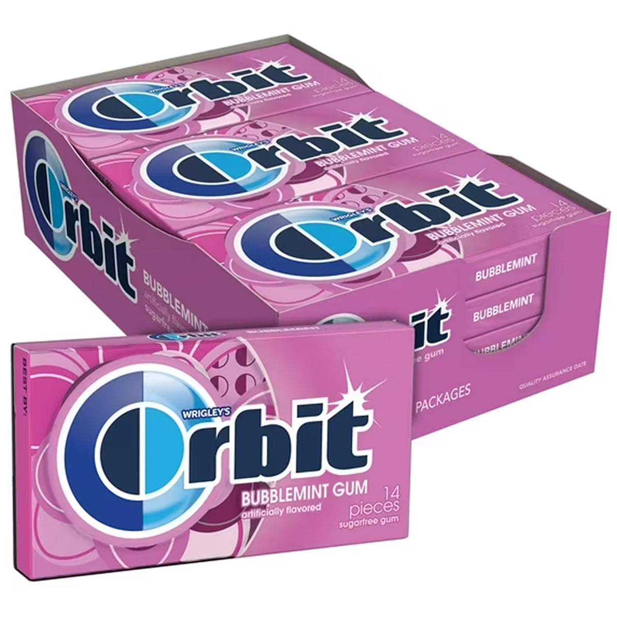 Wrigley's Orbit Bubblemint Chewing Gum – 14 Pieces – 144 Pack