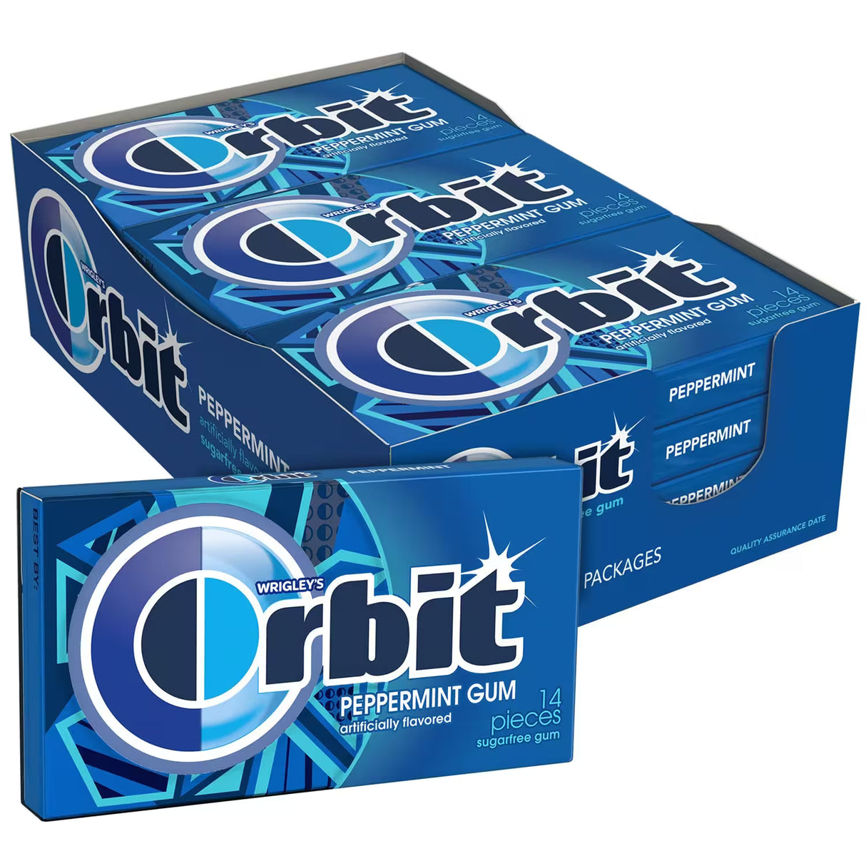 Wrigley's Orbit Peppermint Chewing Gum – 14 Pieces – 144 Pack