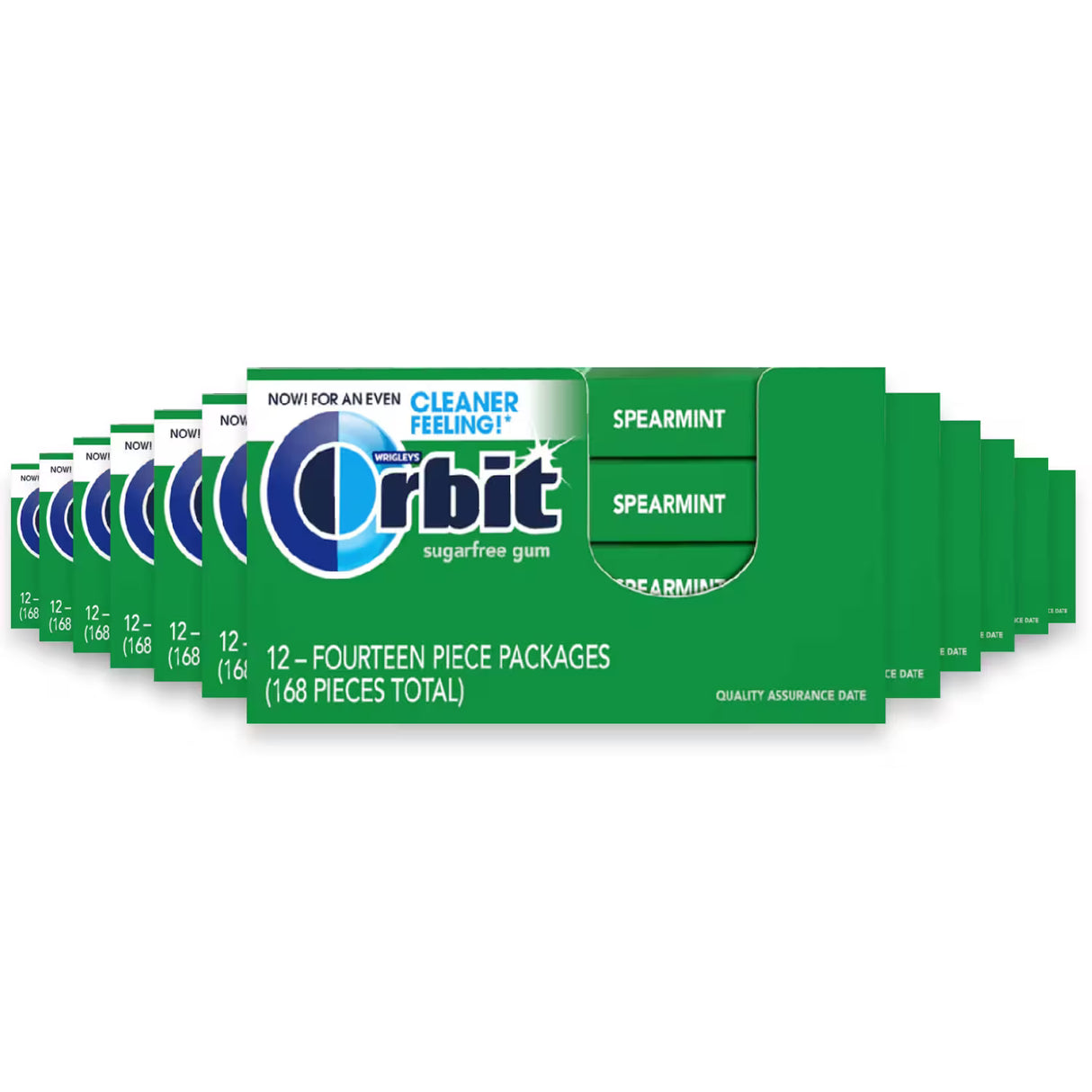 Wrigley's Orbit Spearmint Chewing Gum – 14 Pieces – 144 Pack