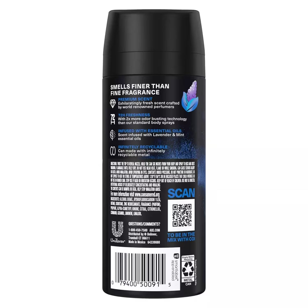Axe Blue Lavender Body Spray – 4 oz – 12 Pack