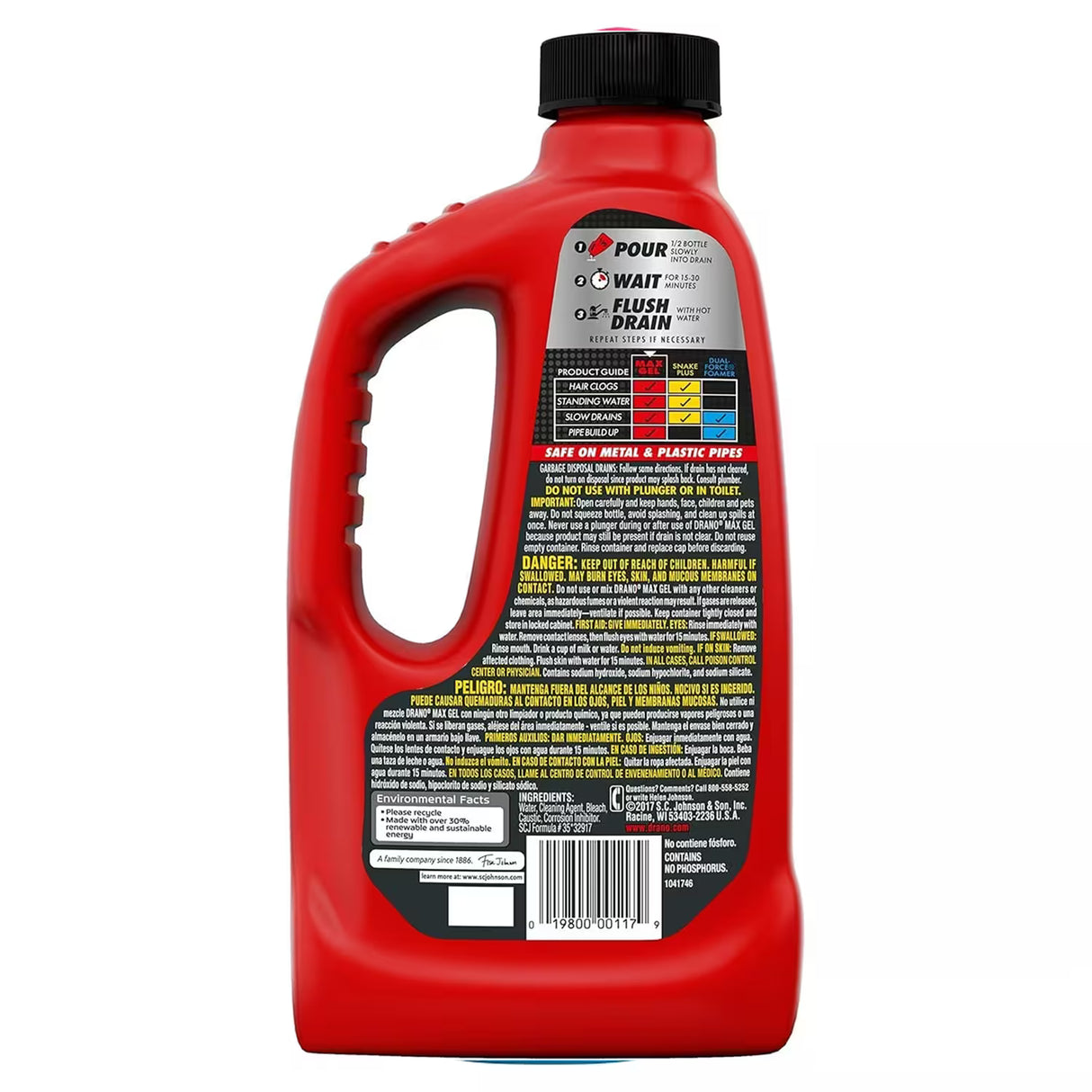 Drano Max Gel Clog Remover – 32.0 Oz – 12 Pack - 30 cases pallet