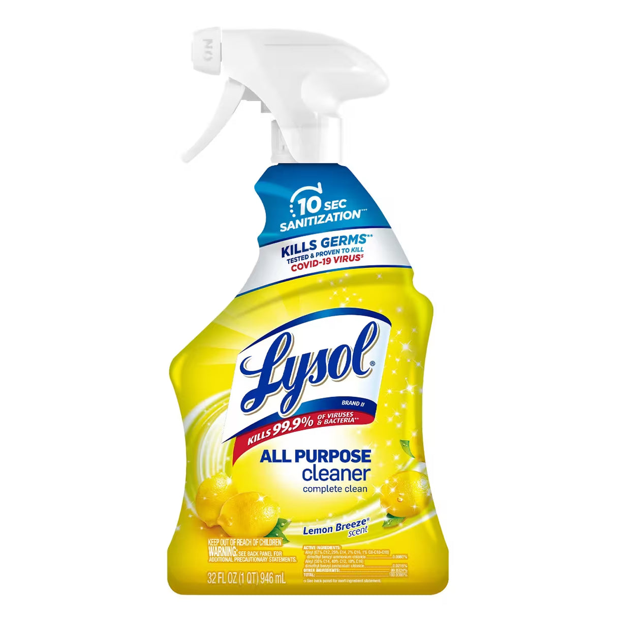 Lysol All-Purpose Cleaner Lemon Spray – 32 fl oz – 12 Pack - 50 cases pallet