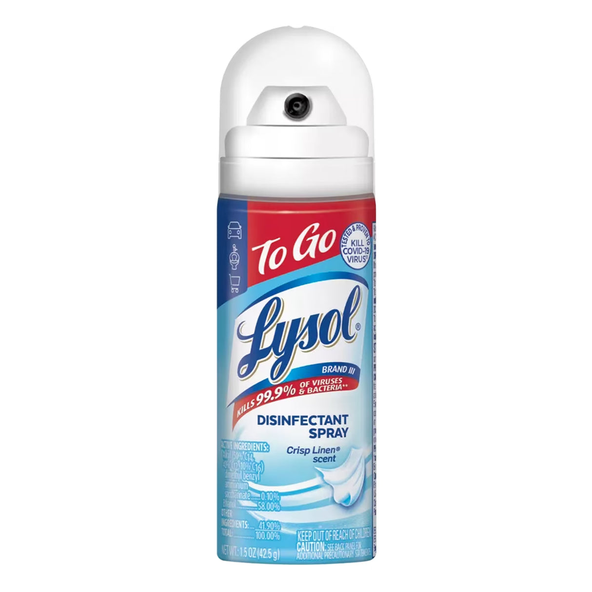 Lysol - Disinfectant Spray To Go, Crisp Linen - 1.5 oz - 12 Pack